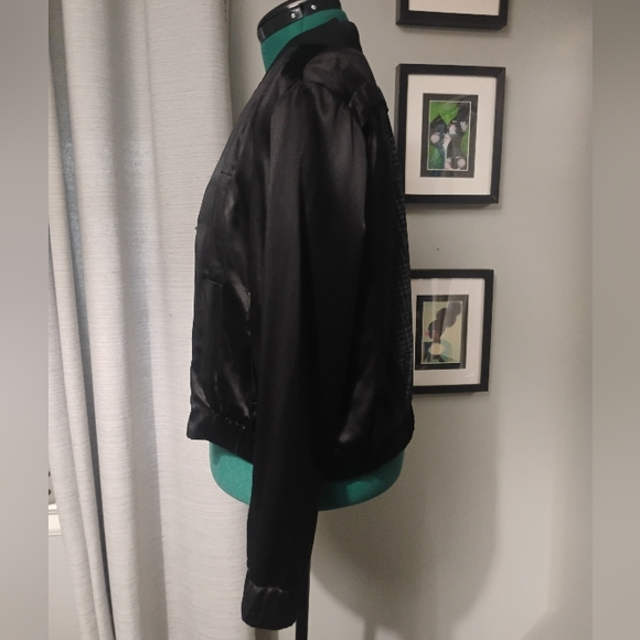 JNBY Graphic Print Black Lightweight Baseball Style Jacket Sz L - Picture 9 of 14